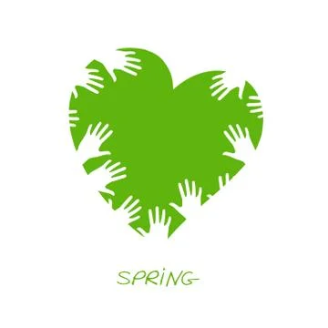 Spring. Simple cute illustration. illustration on white background, template for Stock Illustration