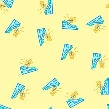 Spring skiing spring vector seamless pattern 스톡 일러스트