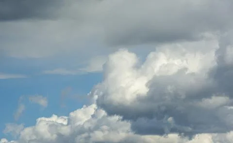 Spring sky clouds after thunderstorm close up Stock Photos