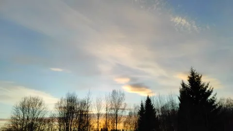 Spring sky at sunset №1 Stock Footage 332110034