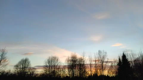 Spring sky at sunset №2 Stock Footage 332110038