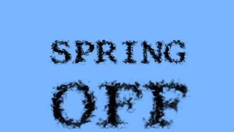 Spring Off smoke text effect sky isolated background Stock Footage 139621602