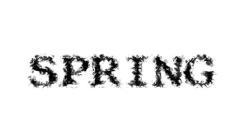 Spring smoke text effect white isolated background Stock Footage 138722592