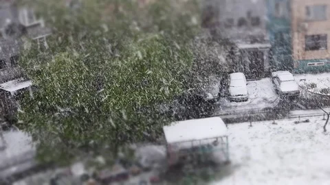 Spring snow Stock Footage 75345441