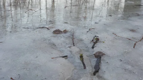 In the spring snow melts and streams flow Stock Footage 103119668