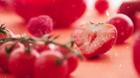 Spring Snowfall on Blooming Trees and Plants Vídeo Stock 330248854