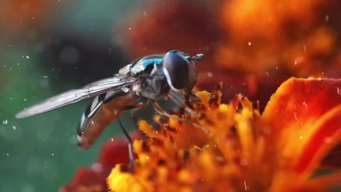 Spring Snowfall on Blooming Trees and Plants Stock Footage 330275661