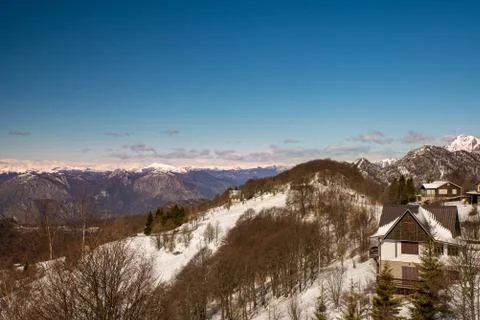Spring snowy landscape Stock Photos