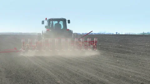 Spring Sowing of Sugar Beet Stock Footage 62341594
