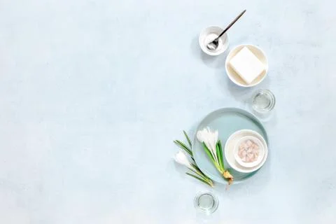 Spring spa background, top view Stock Photos