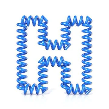 Spring, spiral cable font collection letter - H. 3D Stock Illustration