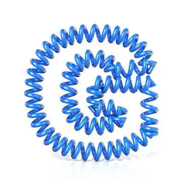 Spring, spiral cable font collection letter - G. 3D Stock Illustration