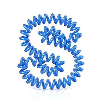 Spring, spiral cable font collection letter - S. 3D Spring, spiral cable f... Stock Photos