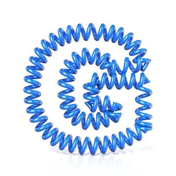 Spring, spiral cable font collection letter - G. 3D Spring, spiral cable f... Stock Photos