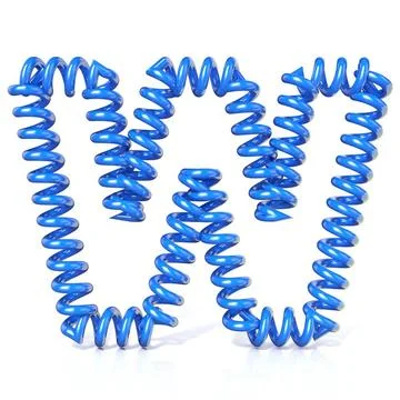 Spring, spiral cable font collection letter - W. 3D Spring, spiral cable f... Stock Photos