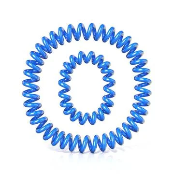 Spring, spiral cable font collection letter - O. 3D Spring, spiral cable f... Stock Photos