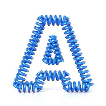 Spring, spiral cable font collection letter - A. 3D Spring, spiral cable f... Stock Photos