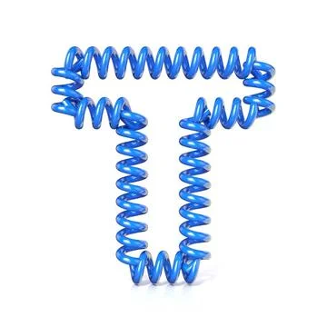 Spring, spiral cable font collection letter - T. 3D Spring, spiral cable f... Stock Photos