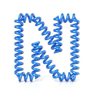 Spring, spiral cable font collection letter - N. 3D Spring, spiral cable f... Stock Photos