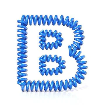 Spring, spiral cable font collection letter - B. 3D Spring, spiral cable f... Stock Photos