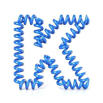 Spring, spiral cable font collection letter - K. 3D Spring, spiral cable f... Stock Photos