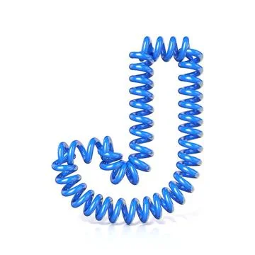 Spring, spiral cable font collection letter - J. 3D Spring, spiral cable f... Stock Photos