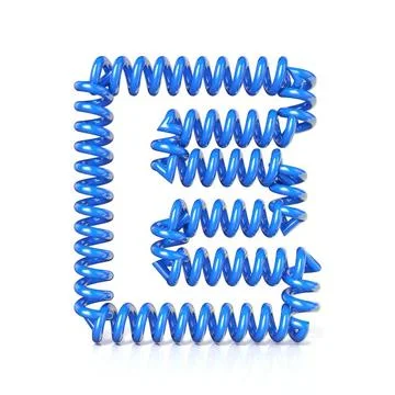 Spring, spiral cable font collection letter - E. 3D Spring, spiral cable f... Stock Photos