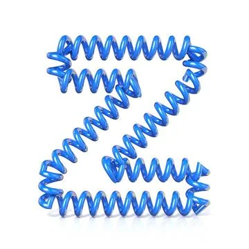 Spring, spiral cable font collection letter - Z. 3D Spring, spiral cable f... Stock Photos