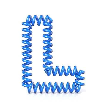 Spring, spiral cable font collection letter - L. 3D Spring, spiral cable f... Stock Photos