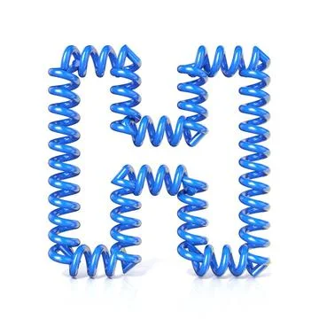 Spring, spiral cable font collection letter - H. 3D Spring, spiral cable f... Stock Photos