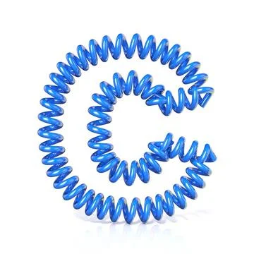 Spring, spiral cable font collection letter - C. 3D Spring, spiral cable f... Stock Photos