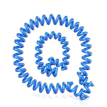 Spring, spiral cable font collection letter - Q. 3D Spring, spiral cable f... Stock Photos