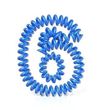 Spring, spiral cable number SIX 6 3D Spring, spiral cable number SIX 6 3D ... Stock Photos