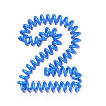 Spring, spiral cable number TWO 2 3D Stock Illustration