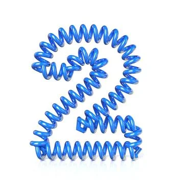 Spring, spiral cable number TWO 2 3D Spring, spiral cable number TWO 2 3D ... Stock Photos