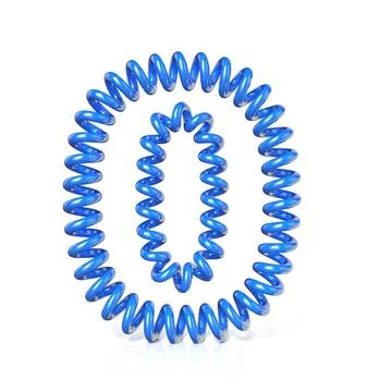 Spring, spiral cable number ZERO 0 3D Spring, spiral cable number ZERO 0 3... Stock Photos
