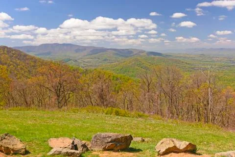 Spring Starting to Move up the Mountains Stockfoto's