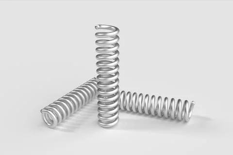 Spring steel with shadow on white background isolation. 3d render 스톡 일러스트