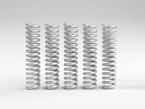 Spring steel with shadow on white background isolation. 3d render 스톡 일러스트