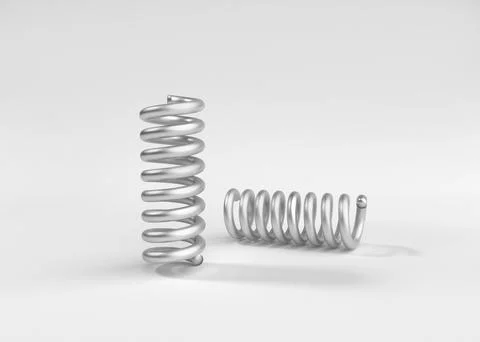Spring steel with shadow on white background isolation. 3d render 스톡 일러스트