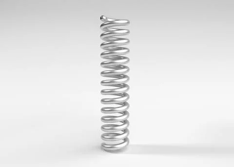 Spring steel with shadow on white background isolation. 3d render 스톡 일러스트