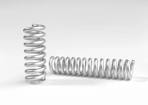 Spring steel with shadow on white background isolation. 3d render 스톡 일러스트