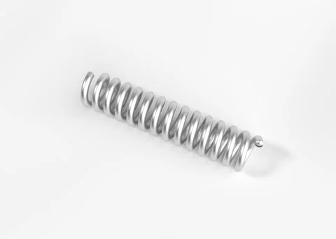 Spring steel with shadow on white background isolation. 3d render 스톡 일러스트