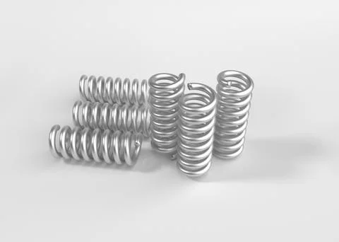 Spring steel with shadow on white background isolation. 3d render 스톡 일러스트