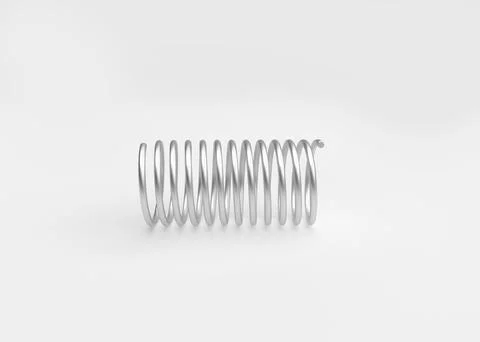 Spring steel with shadow on white background isolation. 3d render 스톡 일러스트