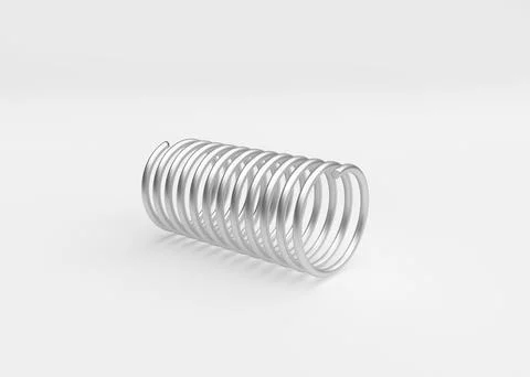 Spring steel with shadow on white background isolation. 3d render 스톡 일러스트