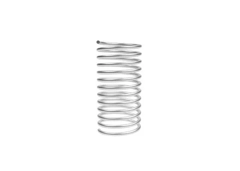 Spring steel with shadow on white background isolation. 3d render 스톡 일러스트