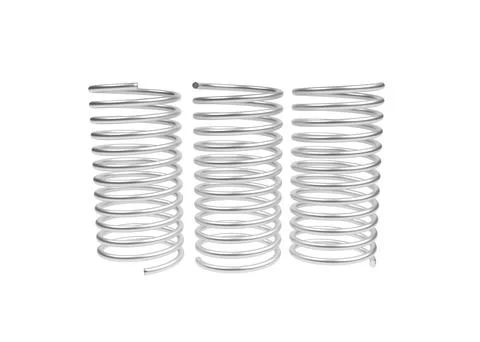 Spring steel with shadow on white background isolation. 3d render 库存照片