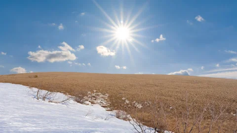Spring steppe time lapse scene Stock Footage 267956937