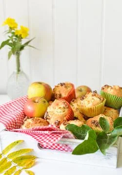Spring still life with Easter eggs, colourful flowers, and fresh fruits Stock Photos